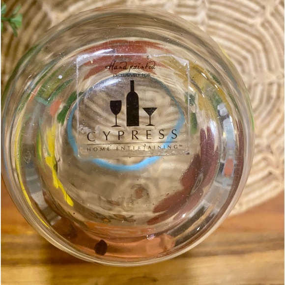 Set of 4 Field of Flowers Stemless Glass by Cypress Hand Painted - Picture 6 of 6